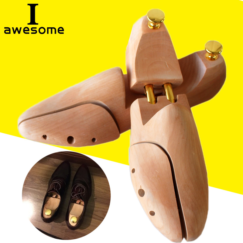 Shoe Tree Cedar - 1 ペア木製調節可能なシューツリー男性女性春固体靴サポート金属ノブシューツリー整形靴のストレッチャーシェイパー