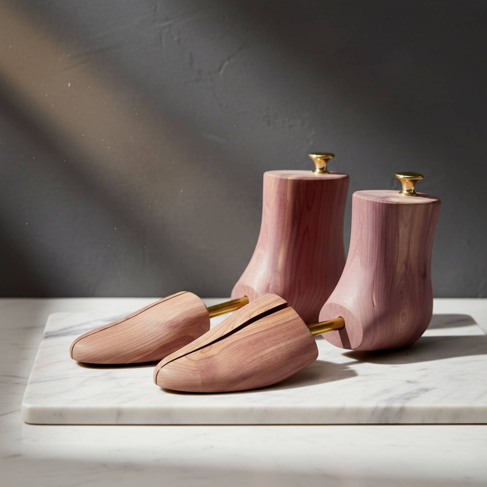 杉製ブーツシューツリー、金属棒入り、防湿・消臭機能付き、クロ - Shoe Tree Cedar のレビューと価格