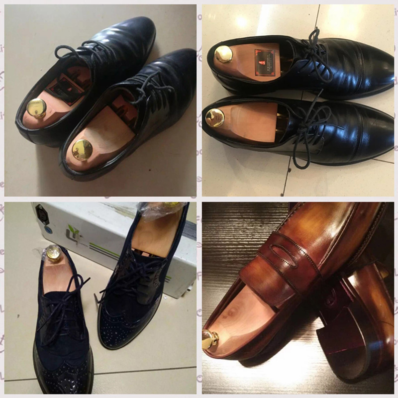 1 ペア木製調節可能なシューツリー男性女性春固体靴サポート金 - Shoe Tree Cedar のレビューと価格